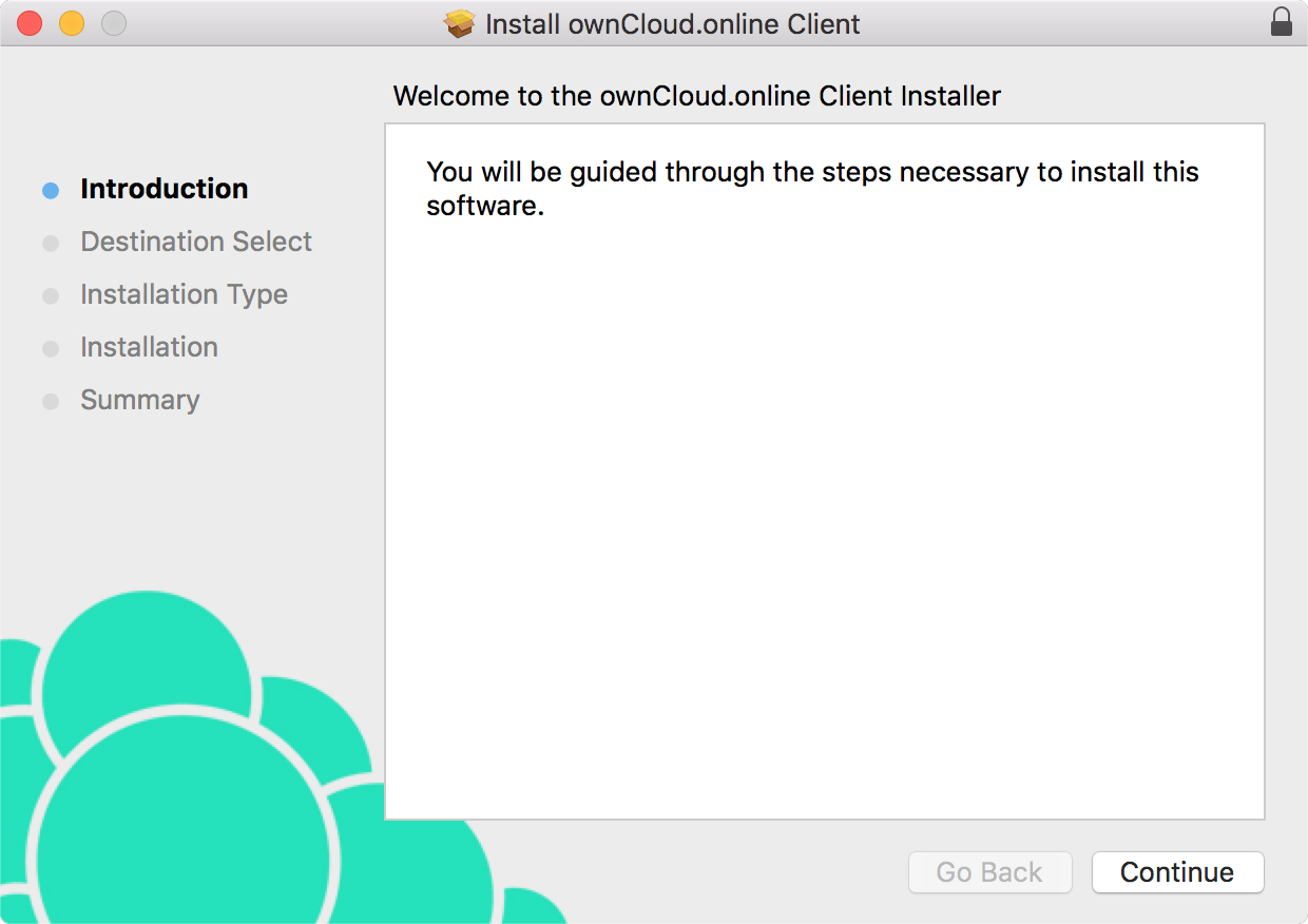 Installing the desktop client – step 1